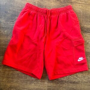 Women’s Medium Nike Red Cargo Pocket Fleece Shorts